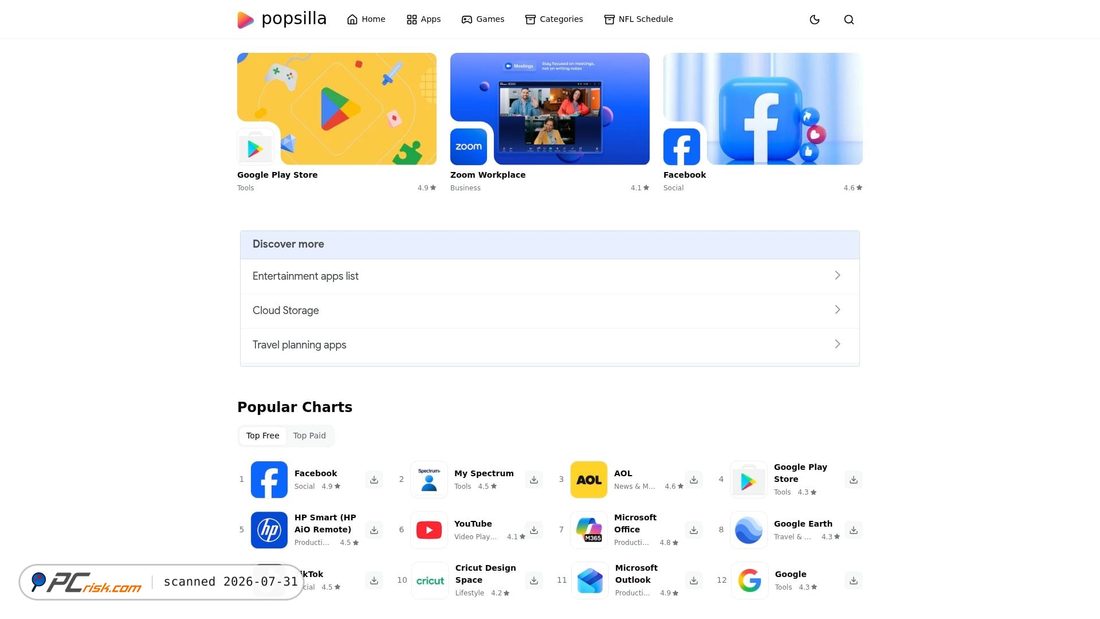 Screenshot von app.popsilla.com
