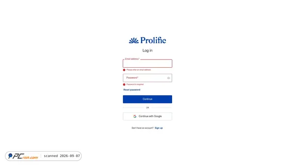 Screenshot van app.prolific.com