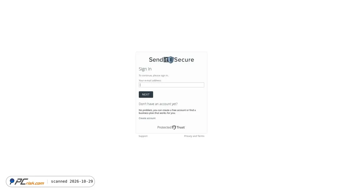 Screenshot di app.protectedtrust.com