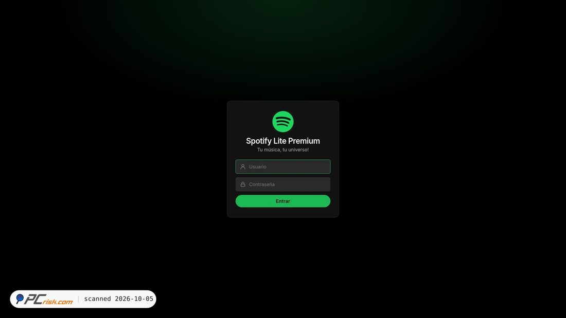 Captura de ecrã de app.spotifylite.online