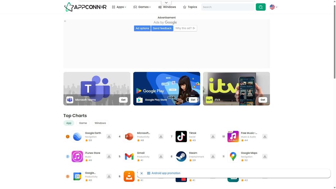 Screenshot von appconner.com