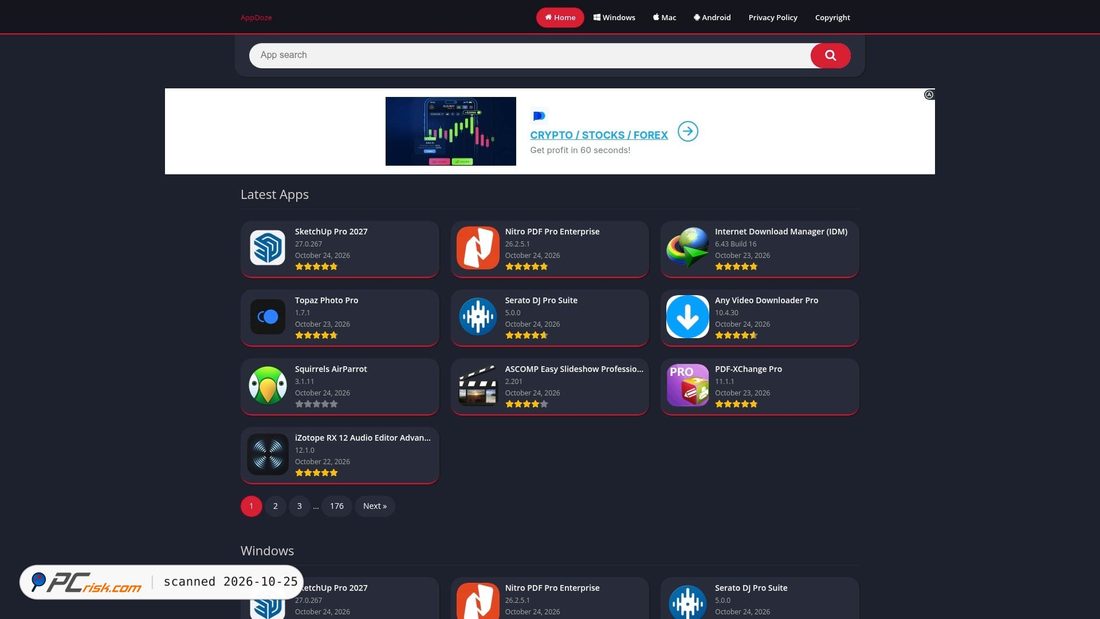 Screenshot von appdoze.com