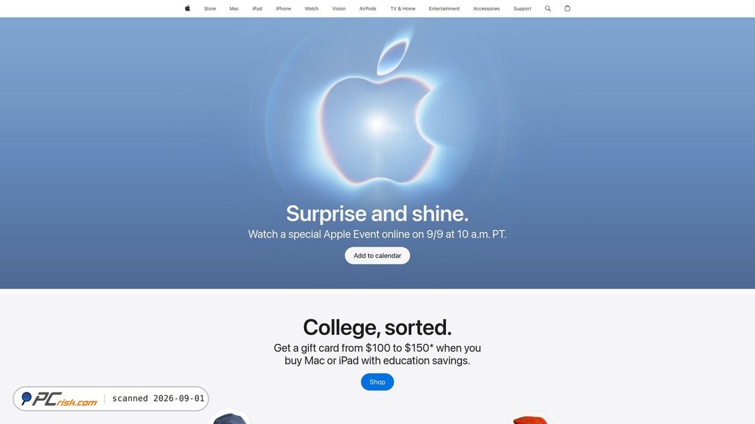 Screenshot von apple.com