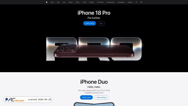 Screenshot di apple.com