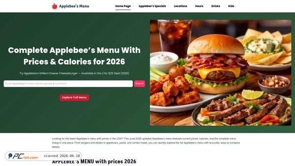 applebeesmenuss.com screenshot