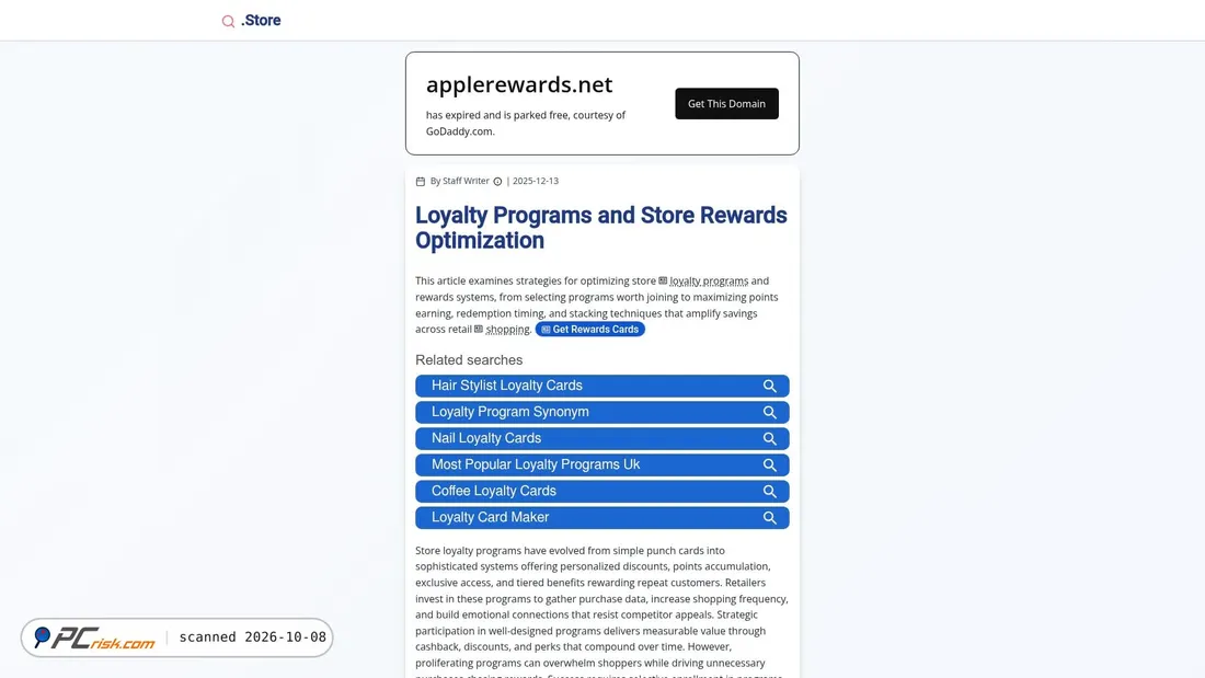 Screenshot van applerewards.net