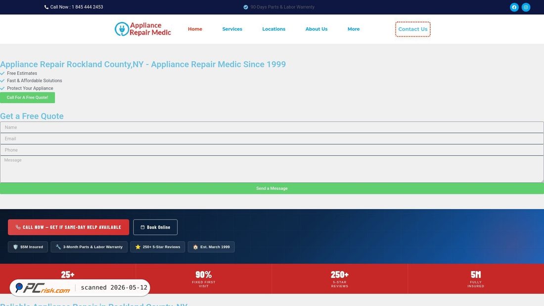 Screenshot von appliancerepairmedic.com
