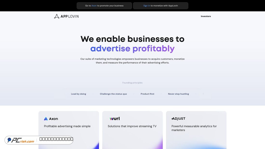 Screenshot van applovin.com