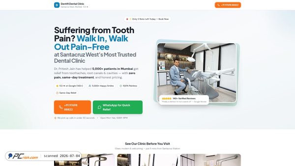 appointment.dentificlinic.com screenshot
