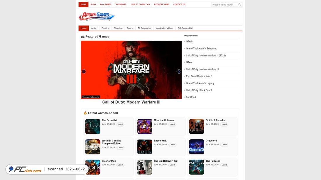 Screenshot of apunkagames.net