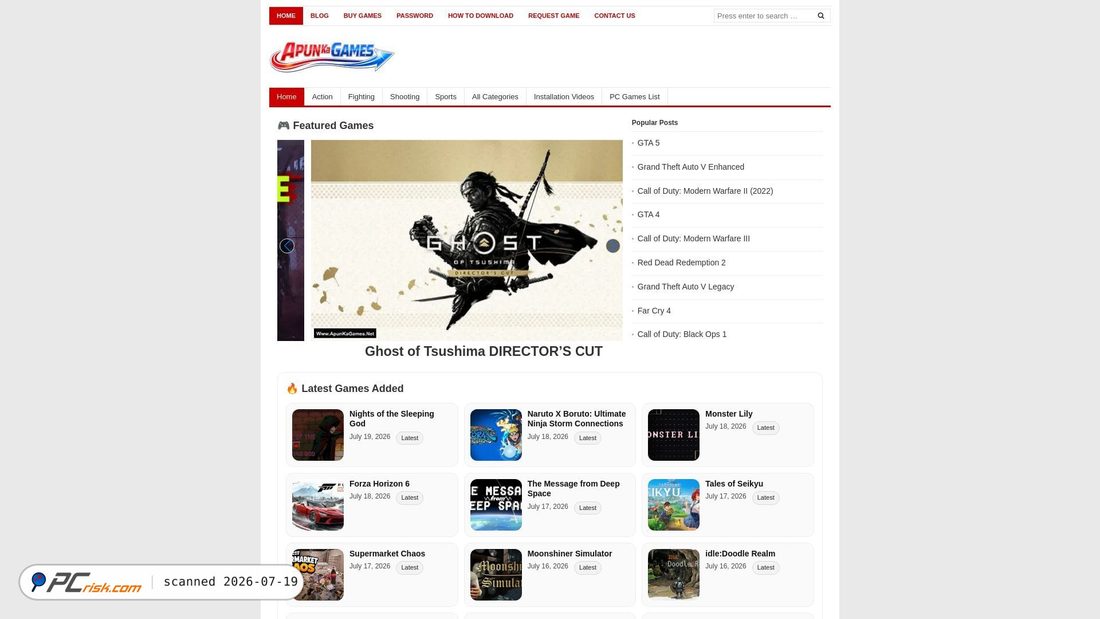 Screenshot of apunkagames.net