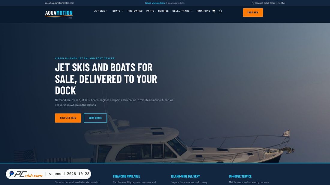 Screenshot of aquamotionmotos.com