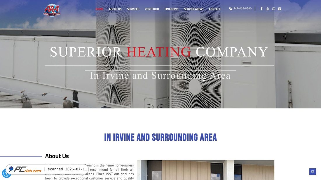 Screenshot of araaircalifornia.com