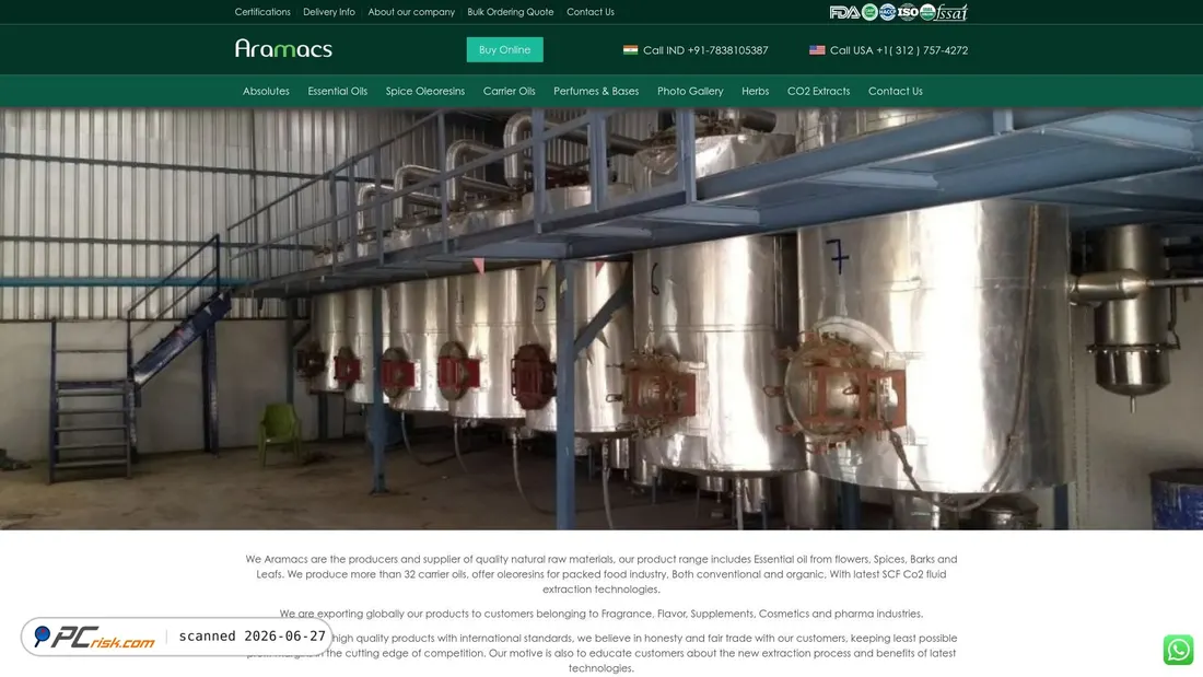 Screenshot of aramacs.com