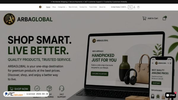 arbaglobal.store screenshot