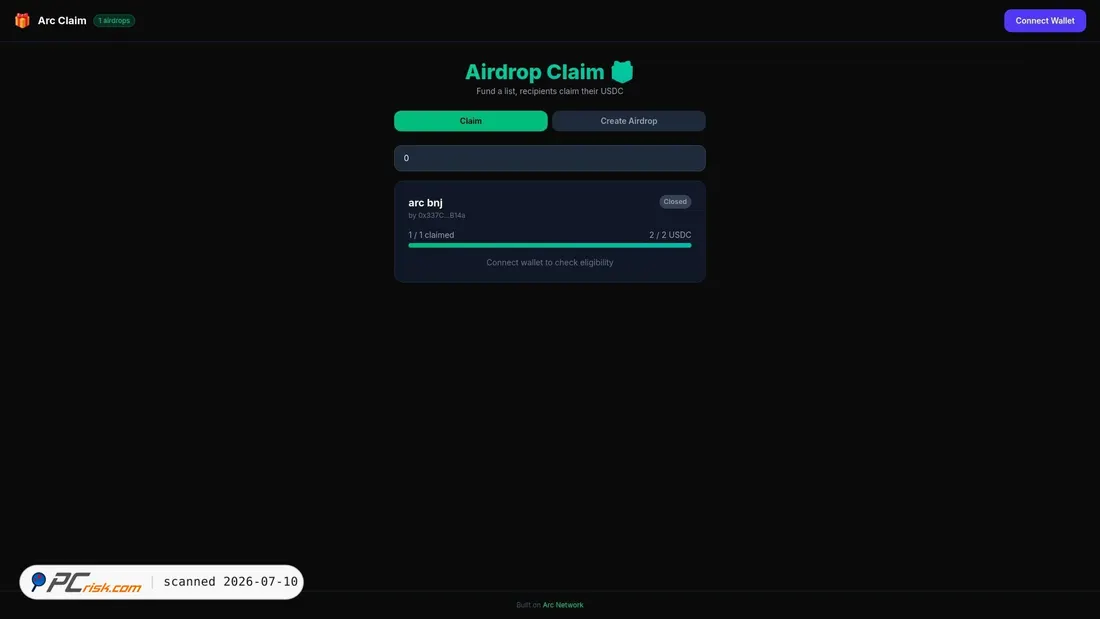 Screenshot of arc-claim.pages.dev