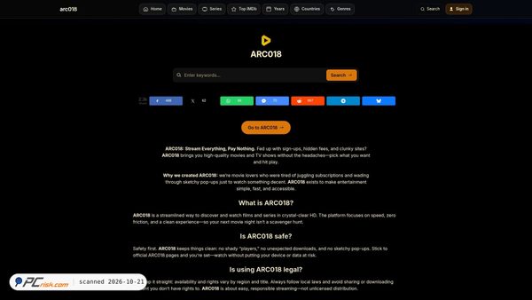 Screenshot di arc018.stream