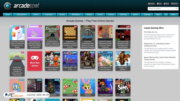 arcadespot.com screenshot
