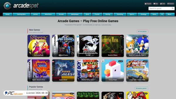 arcadespot.com Screenshot