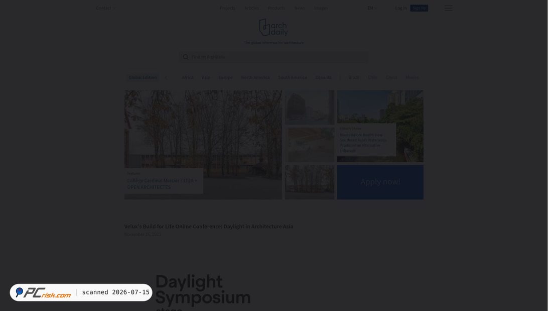 Screenshot of archdaily.com