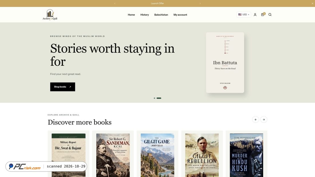 Screenshot von archiveandquill.com
