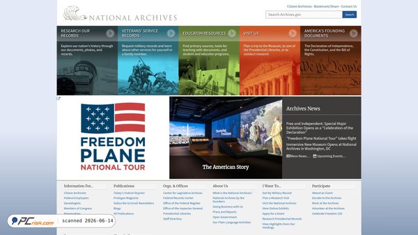 archives.gov screenshot