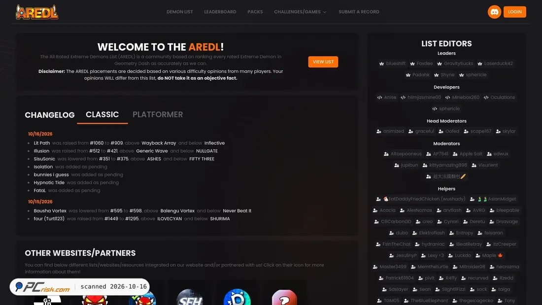 Captura de ecrã de aredl.net