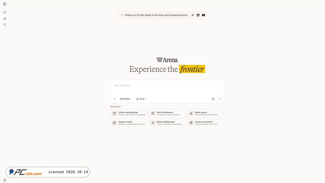 Screenshot van arena.ai