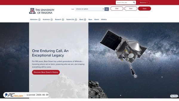 arizona.edu screenshot