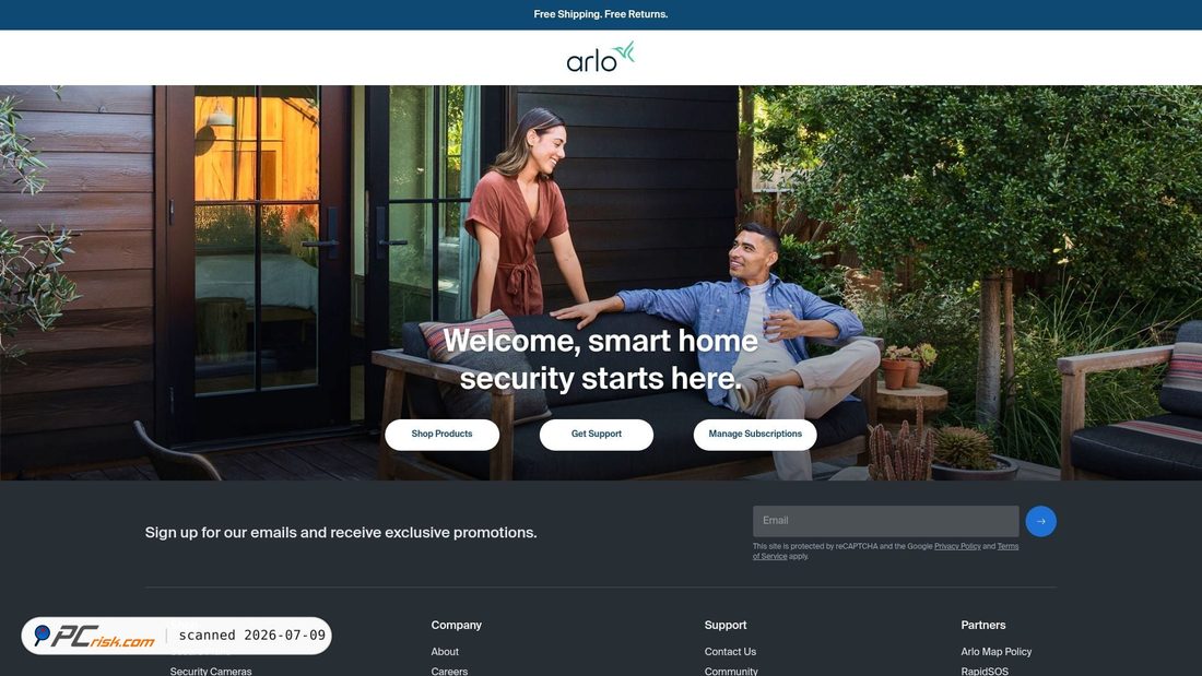 Screenshot of arlo.com