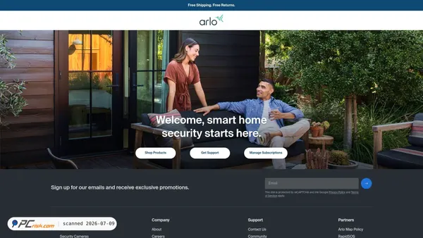 arlo.com screenshot