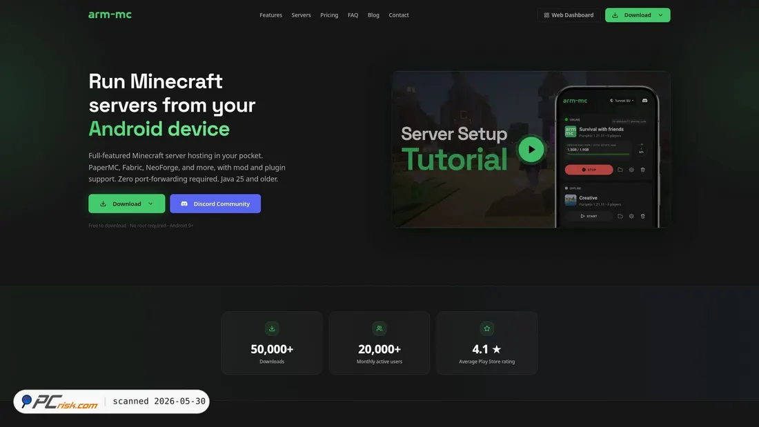 Screenshot of arm-mc.com