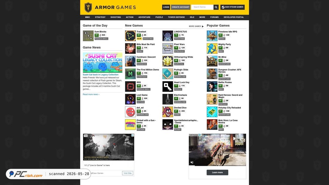 Screenshot of armorgames.com