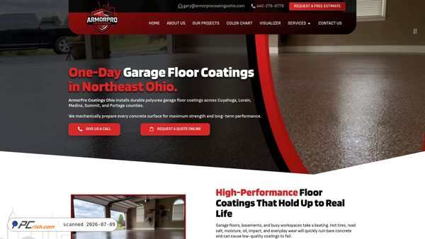 armorprocoatingsohio.com screenshot