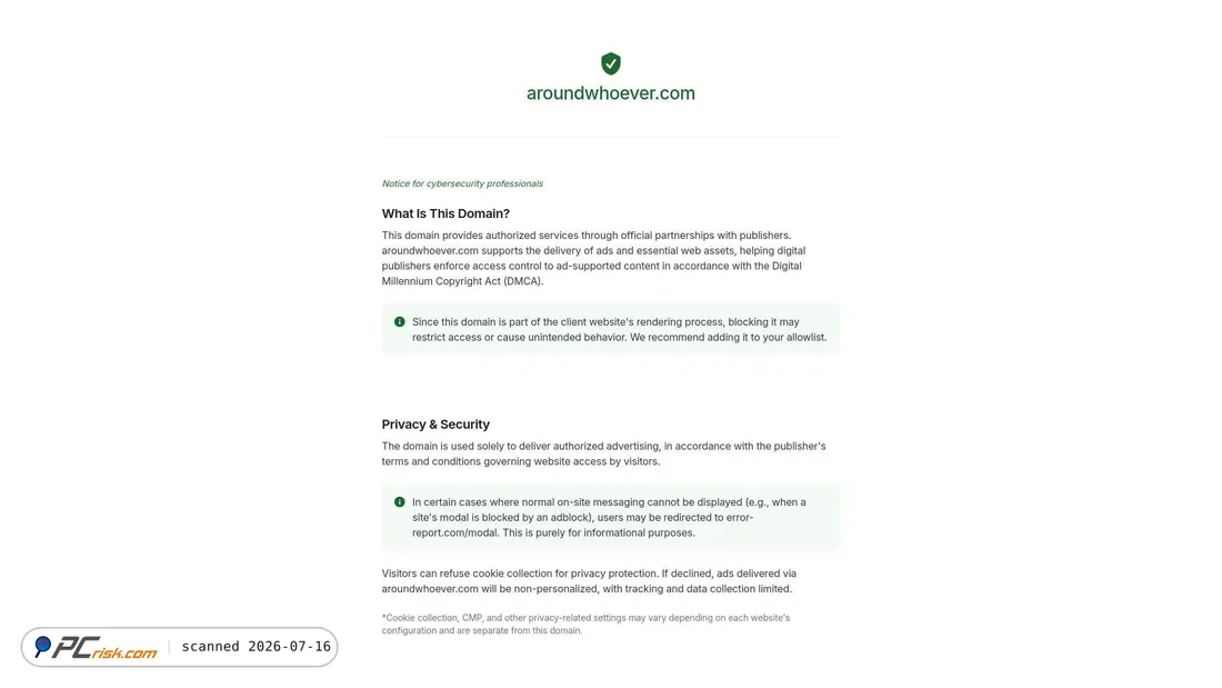 Screenshot of aroundwhoever.com