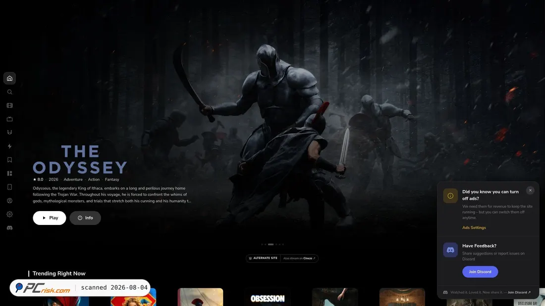 Screenshot von arrowtv.net