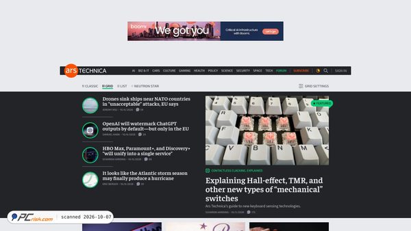 Screenshot van arstechnica.com