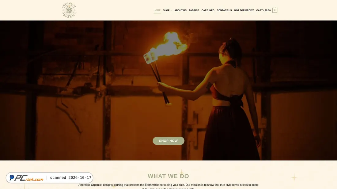 Screenshot of artemisiaorganics.org