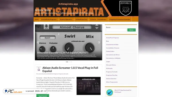 artistapirata.app screenshot