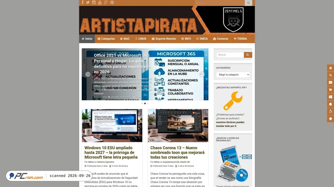 Screenshot of artistapirata.com