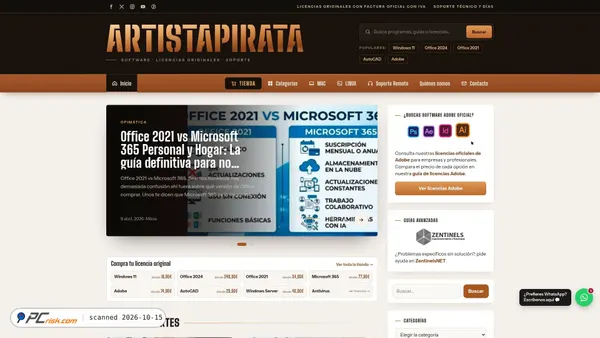 Screenshot di artistapirata.com
