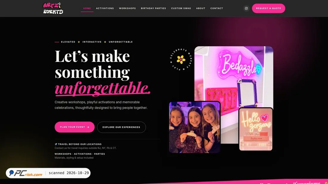 Screenshot of artzievents.com