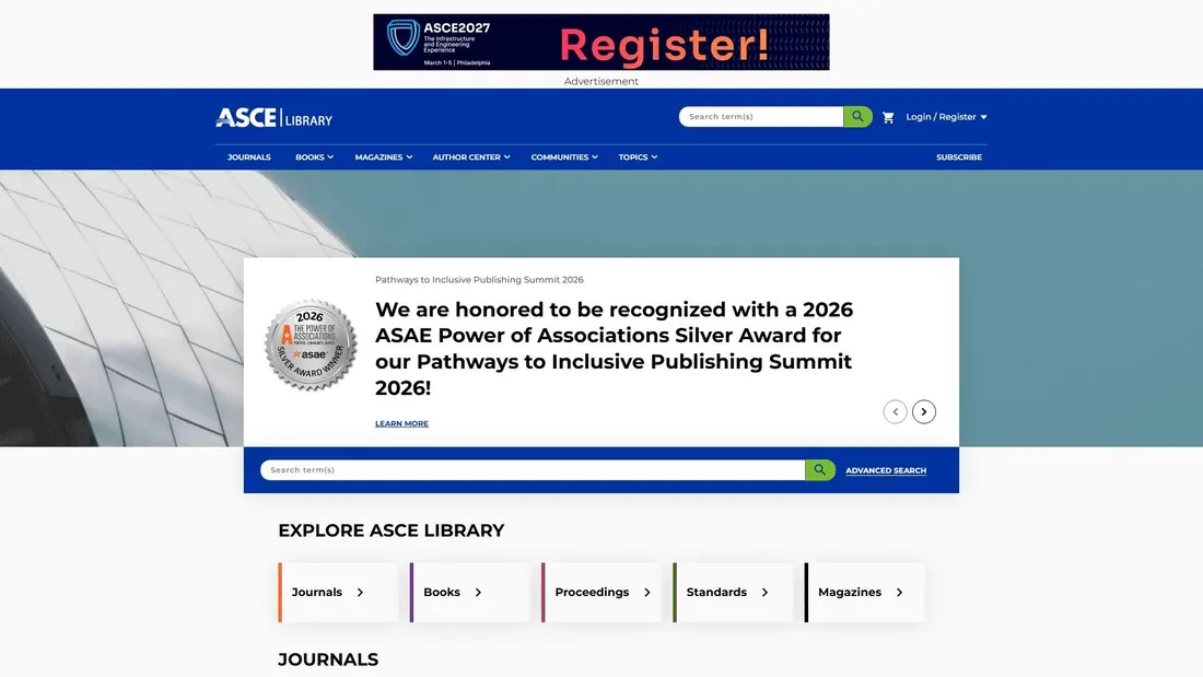 Screenshot of ascelibrary.org