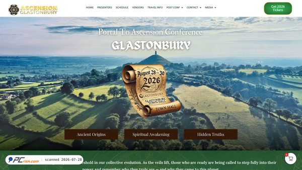 ascensionglastonbury.com screenshot