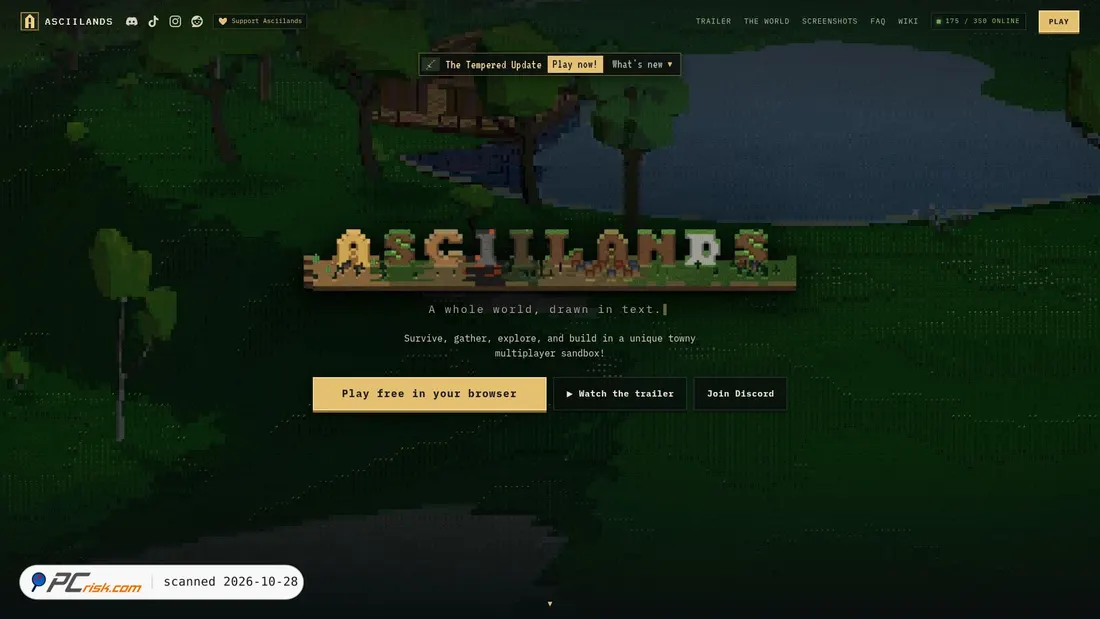 Screenshot von asciilands.io