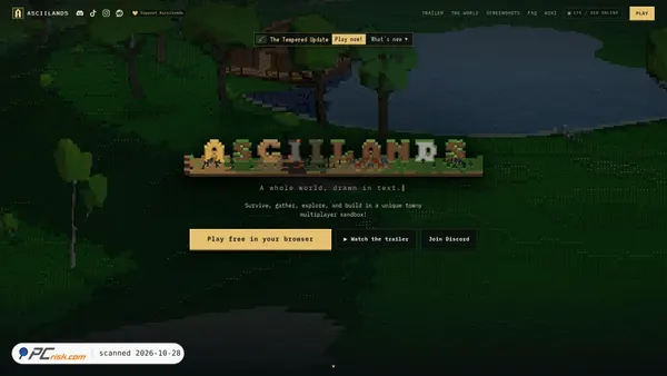asciilands.io screenshot