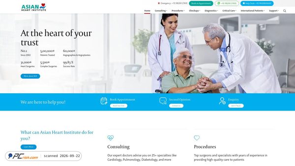 asianheartinstitute.org Screenshot