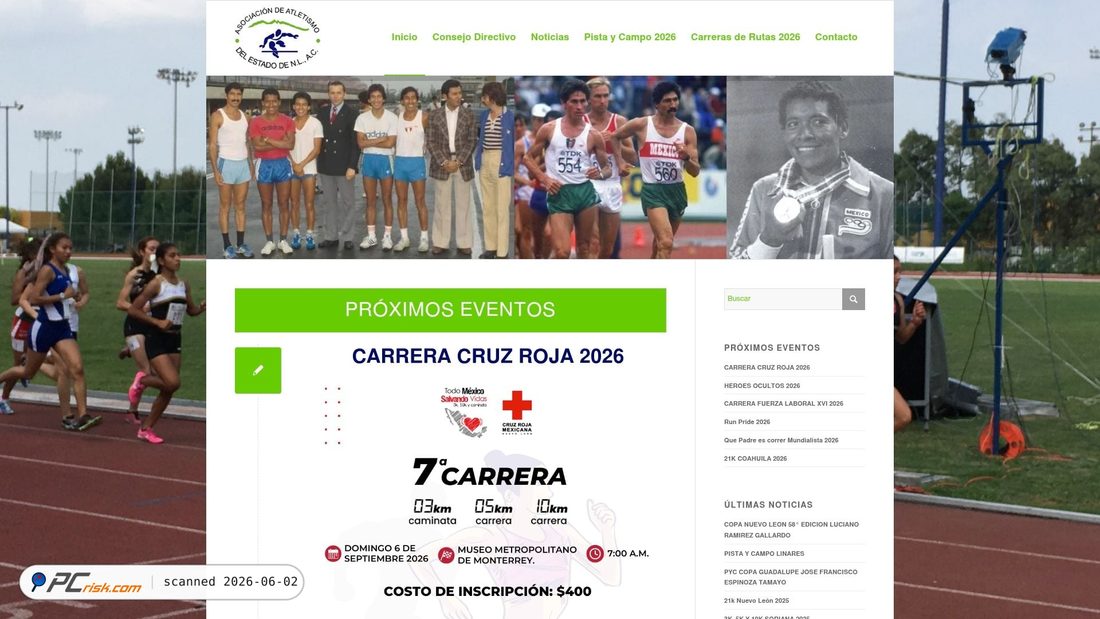 Screenshot of asociaciondeatletismonl.com