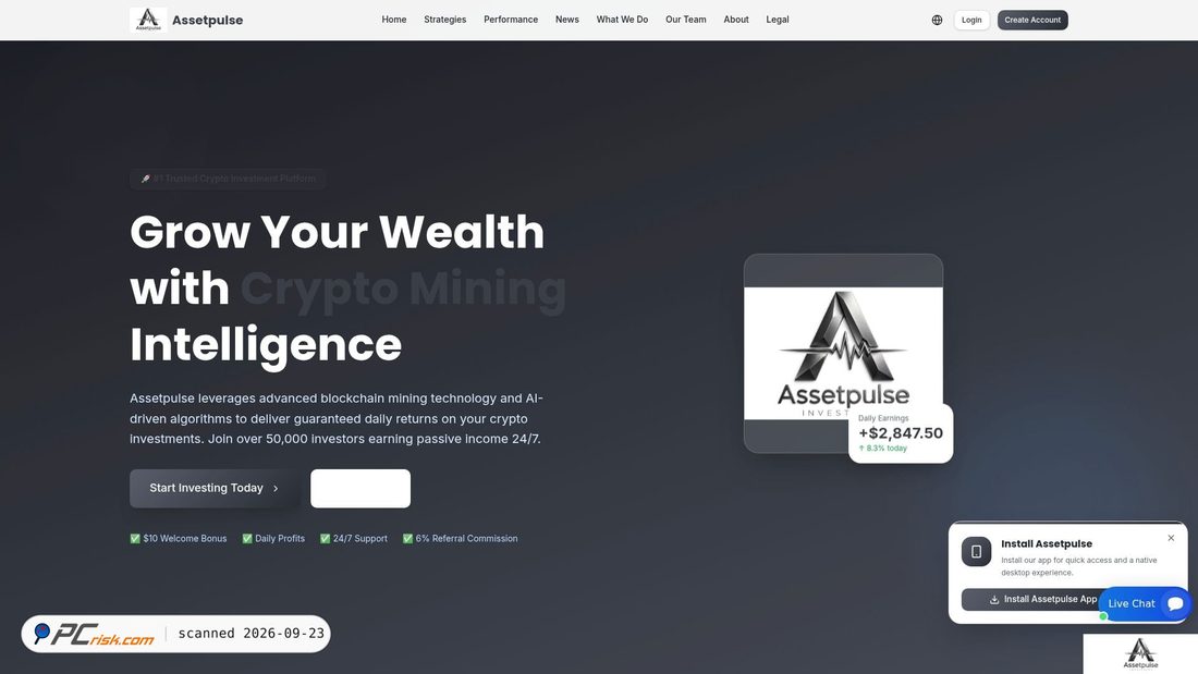 Screenshot of assetpulse-finance.lovable.app