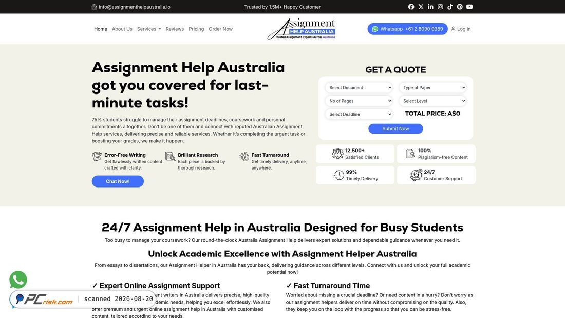 Capture d’écran de assignmenthelpaustralia.io